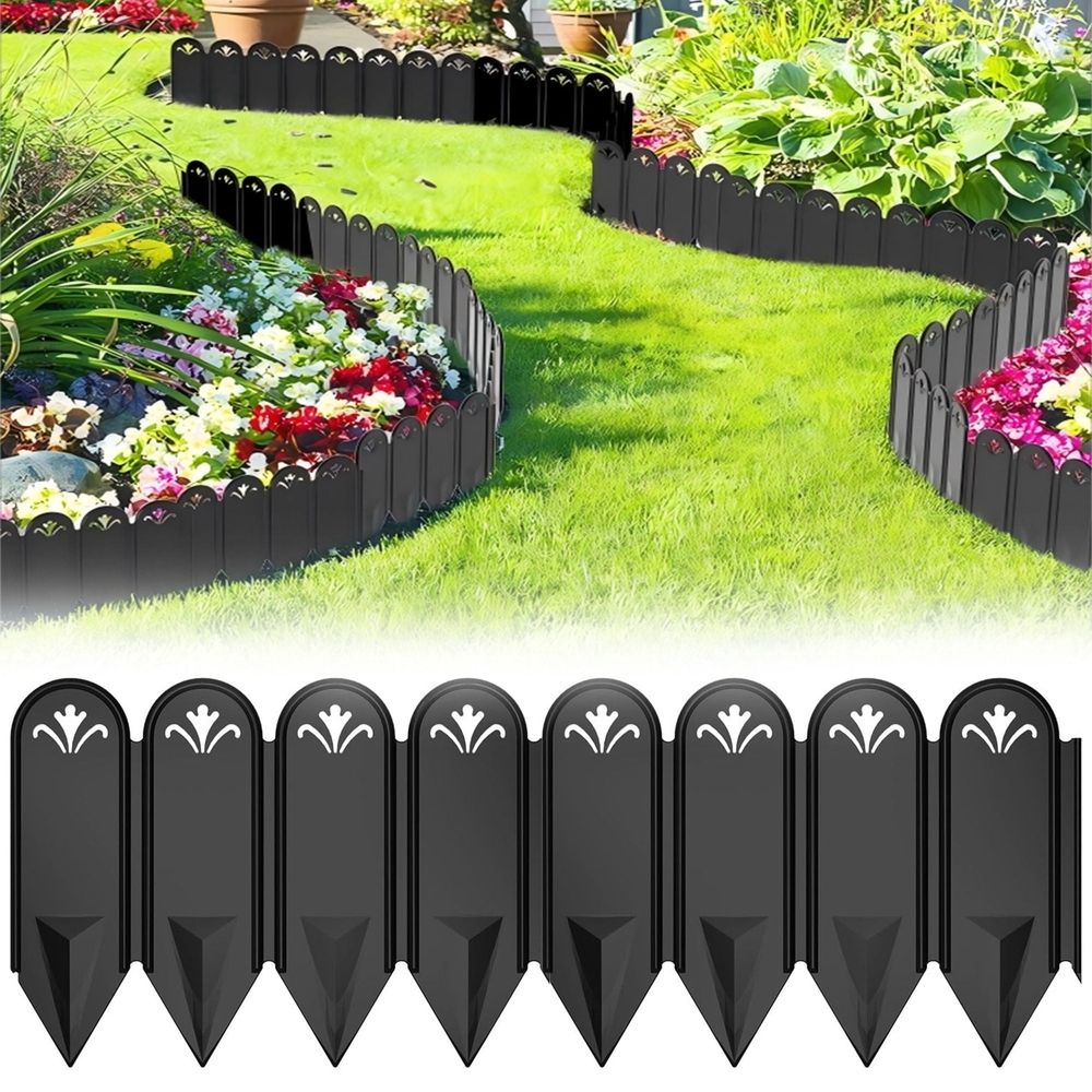 Garden Edging Border,Lawn Garden Fence Edgings 6X 8 Garden Edging Plastic Landscape Edging with 20Pcs Stakes for The Yard,Lawn Edging,Lawn Garden Flower Beds