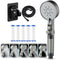 High Pressure 5-Mode Filtered Shower Head - Handheld with Hose & Bracket, Pause Function, Cotton Filter for Hard Water Bathroom