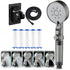 High Pressure 5-Mode Filtered Shower Head - Handheld with Hose & Bracket, Pause Function, Cotton Filter for Hard Water Bathroom