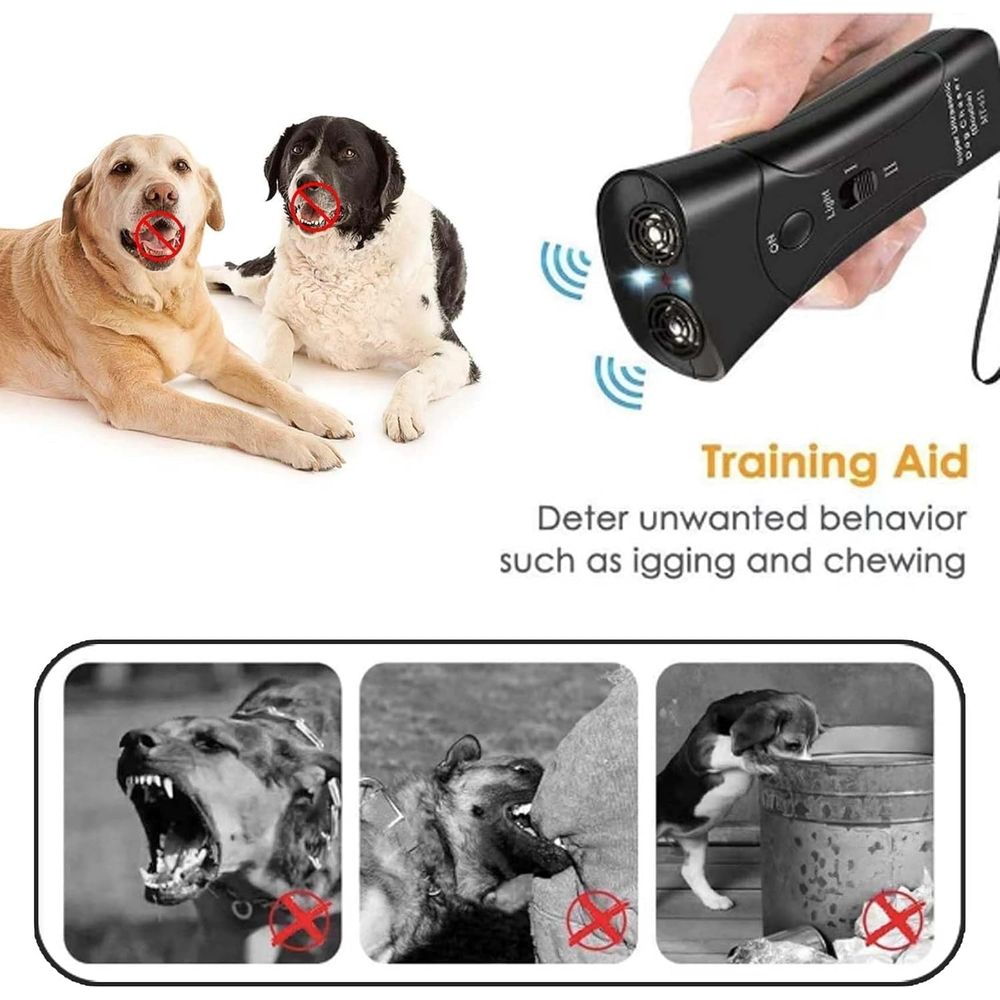 Pet Gentle Anti Barking Device with Battery,  New Ultrasonic Pet Trainer for Dogs, Instantly Stop Barking & Other Bad Behaviors with 1 Click of A Button, for All Dogs for Puppies & Dogs