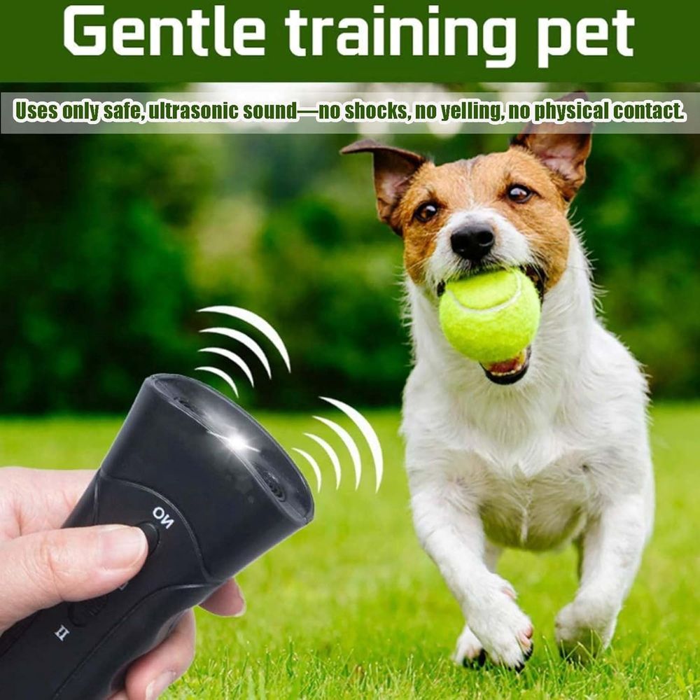 Pet Gentle Anti Barking Device with Battery,  New Ultrasonic Pet Trainer for Dogs, Instantly Stop Barking & Other Bad Behaviors with 1 Click of A Button, for All Dogs for Puppies & Dogs