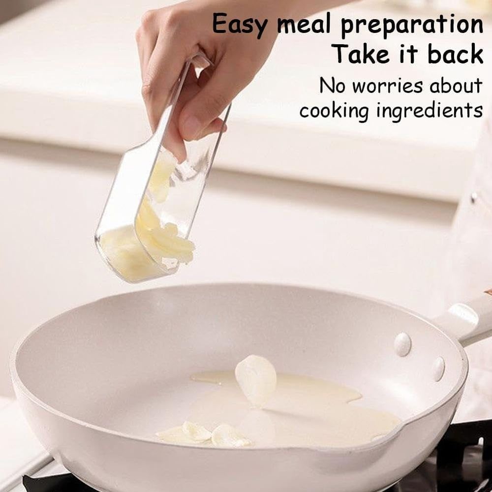 Mini Garlic Slicer, Multifunctional Garlic Grinder with Container and Hand Guard, Easy to Use Kitchen Tool for Slicing Ginger and Chili