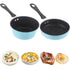 2PCS Mini Cookware Set, 4.7" Nonstick Frying Pan & Milk Pot with Hanging Hole, Portable Single Serving Cooking Kit, Ideal for Camping, RV and Dorm Use