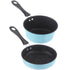 2PCS Mini Cookware Set, 4.7" Nonstick Frying Pan & Milk Pot with Hanging Hole, Portable Single Serving Cooking Kit, Ideal for Camping, RV and Dorm Use