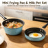 2PCS Mini Cookware Set, 4.7" Nonstick Frying Pan & Milk Pot with Hanging Hole, Portable Single Serving Cooking Kit, Ideal for Camping, RV and Dorm Use