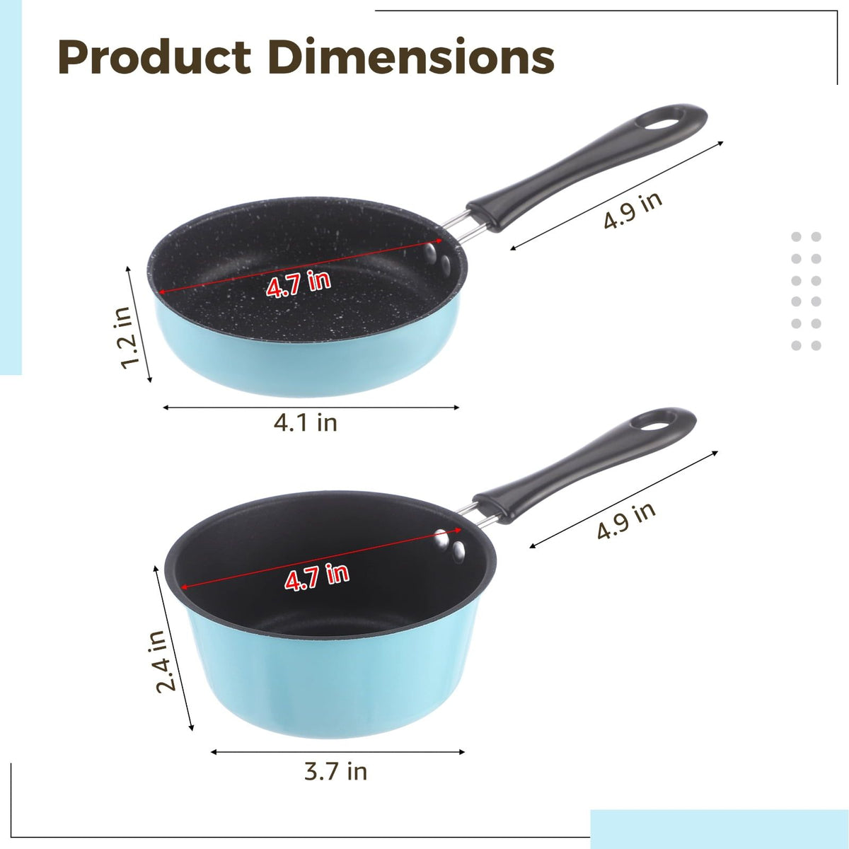2PCS Mini Cookware Set, 4.7