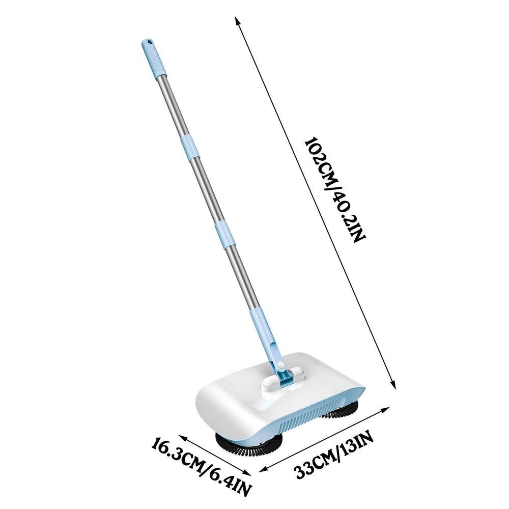 Manual Floor Sweeper | 3-in-1 Dry Sweep & Wet Mop | 40.15
