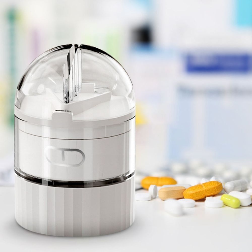 Pill Cutter, 4 In 1 Pill Crusher Organizer, Adjustable Splitter For Small And Tiny Pills With Accurate Alignment, For Small Or Large Pills With Sharp Safe Blade