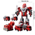 Puzzle Transformation Fire Truck and Engineering Vehicle 5-in-1 Robot Model, Press & Go Cars for Early Education, Red Yellow, 23x16x13cm/9.05x6.29x5.1in