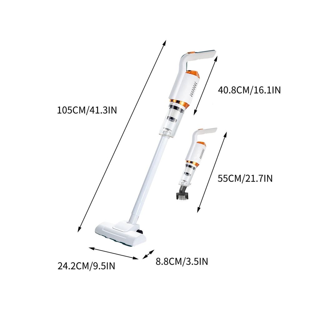 High Power Handheld Vacuum Cleaner, 4500PA Cordless Rechargeable Vacuum for Car Home Use, with 3 Brush Heads, 45W Motor, 15 Mins Runtime