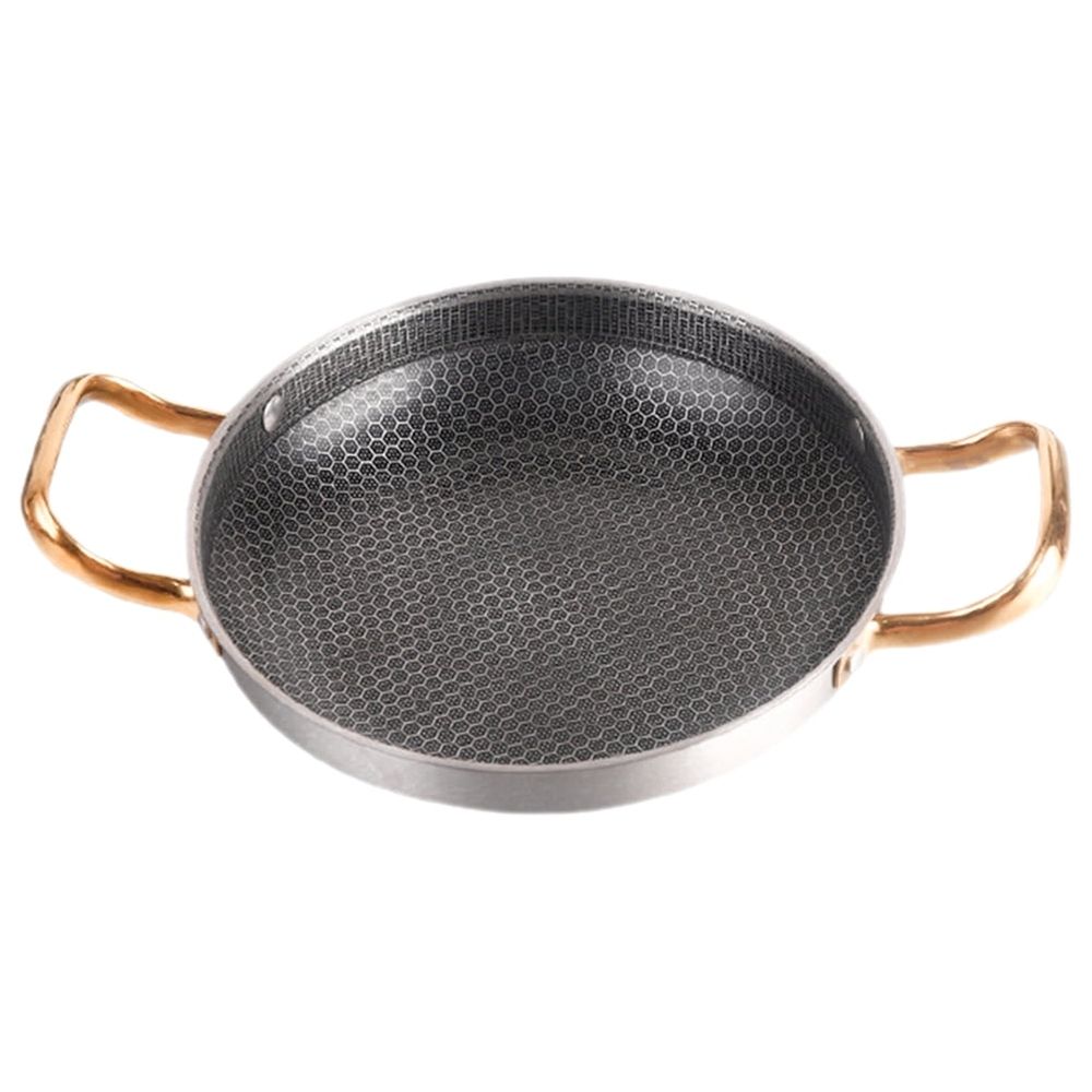 Black Honeycomb Nonstick Stainless Steel Frying Pan for Easy and Comfortable Cooking