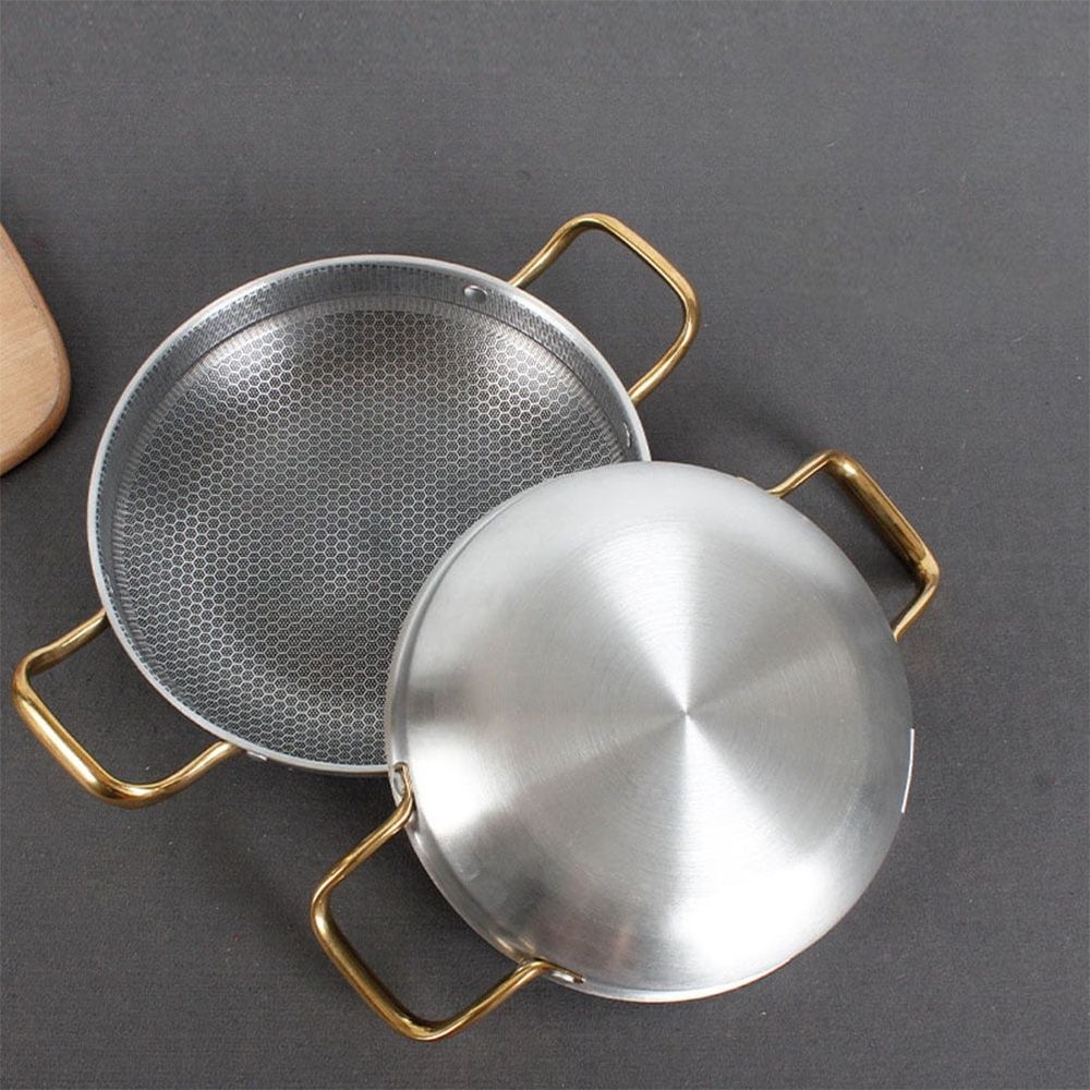 Black Honeycomb Nonstick Stainless Steel Frying Pan for Easy and Comfortable Cooking