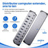 Aluminum Alloy 10-Port Powered USB Hub for Desktop Setup, 10 USB 3.0 Ports, RGB E-Marker, Individual Switches, Heat Dissipation
