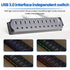 Aluminum Alloy 10-Port Powered USB Hub for Desktop Setup, 10 USB 3.0 Ports, RGB E-Marker, Individual Switches, Heat Dissipation