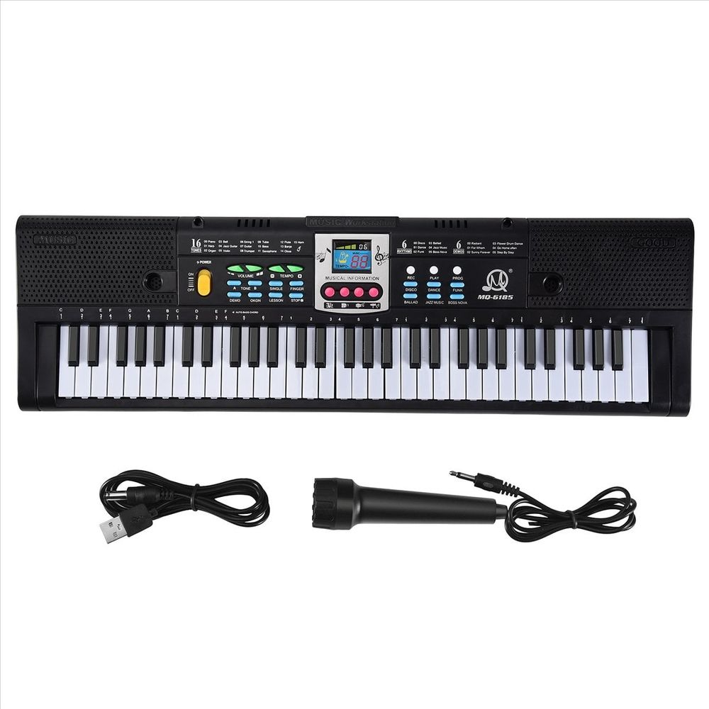 61 Keys Electronic Piano Digital Music Keyboard Musical Instrument Gift with Microphone for Kids Beginners