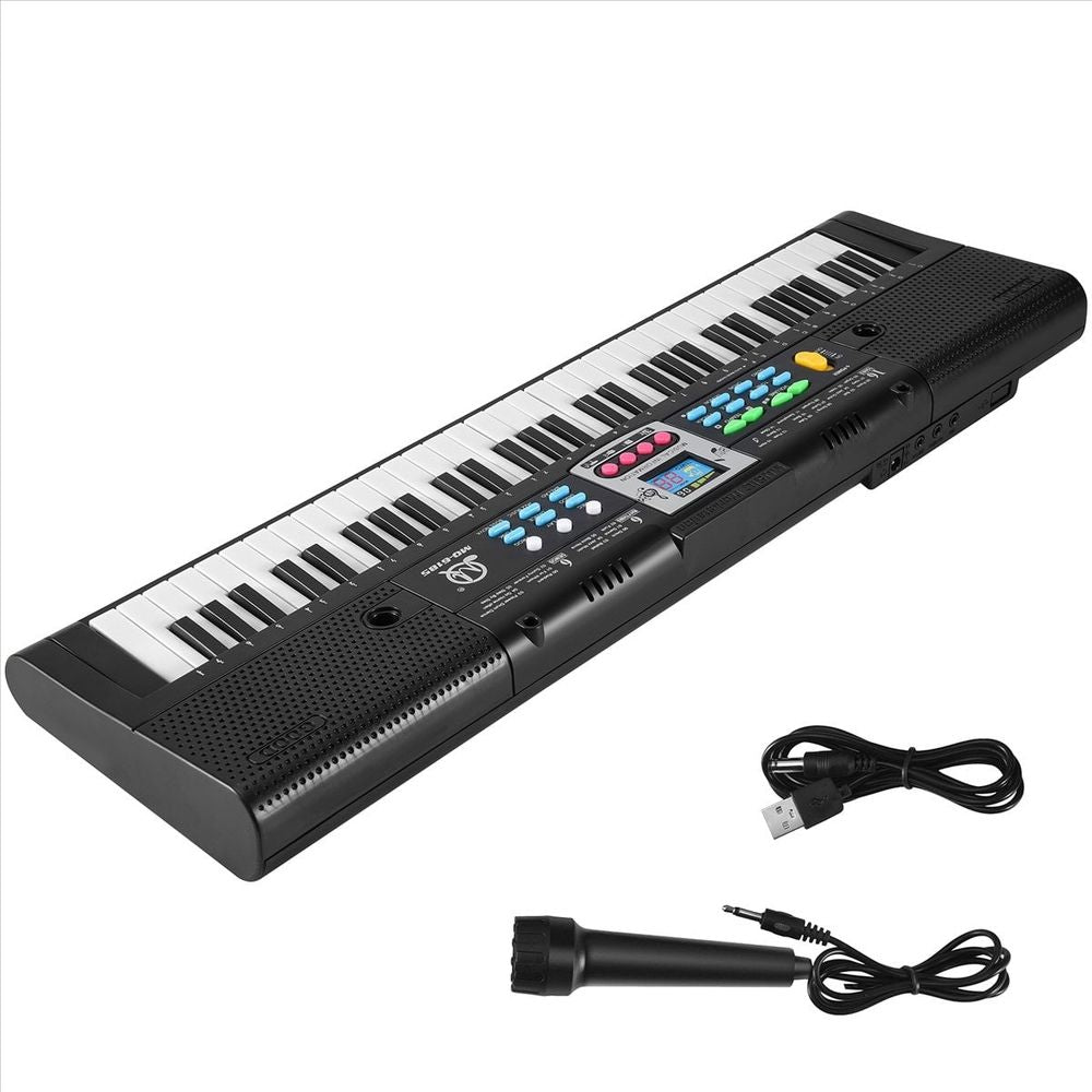 61 Keys Electronic Piano Digital Music Keyboard Musical Instrument Gift with Microphone for Kids Beginners
