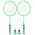 4X Badminton Rackets for Children,Shuttlecocks Racquet Sports Set with 4 Balls for Players Indoor Outdoor Green