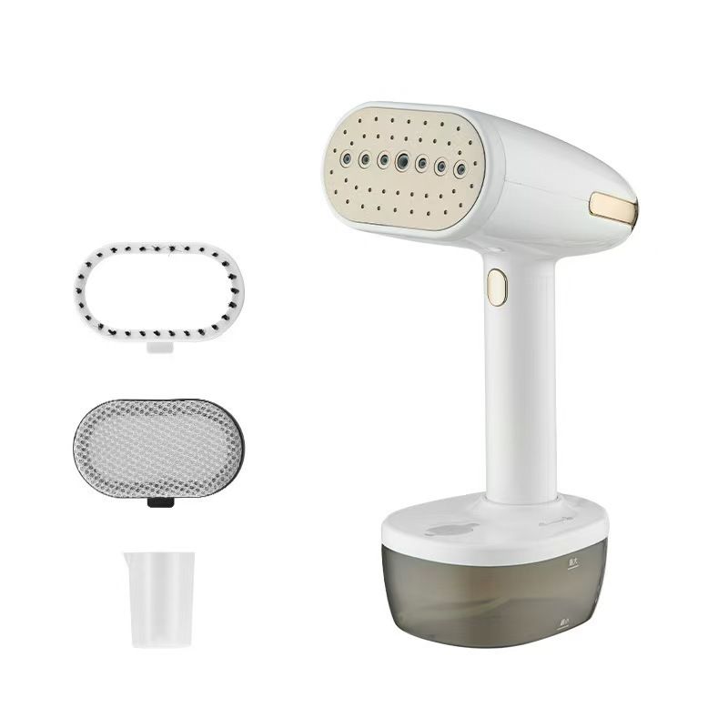 Powerful Handheld Fabric Steamer - 1800W with Fast Ceramic Heat-Up Plate, 2-in-1 Ironing & Wrinkle Remover, Steam Nozzle, Lint Brush - White, for US plug Only