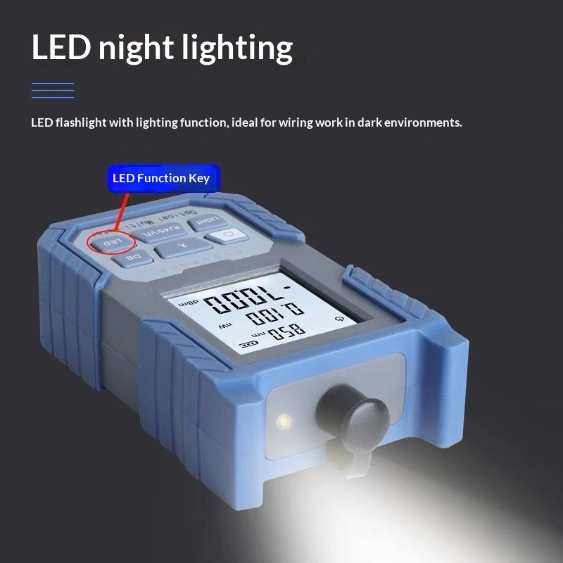 Unique Portable Optical Multimeter, Photometer with VFL, Test Range: 800-170mm  Optical Fiber Power Meter FC/SC/ST Universal Interface