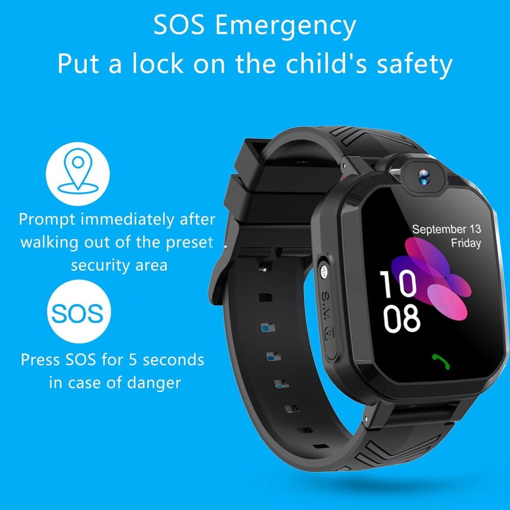 Update Smart Watch for 3-12 Boys Girls,Boys Girls GPS Trackers/Camera, Smart Watches Boys Girls, Girls Boys Watch with GPS Trackers, Birthday Gift Toys for 4,5,6,7,8,9+ Year Old Boys Girls,Black