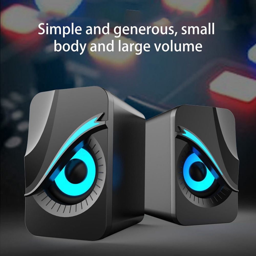 Bluetooth Speaker, Desktop Speakers, Light Emitting Computer Speaker USB Mobile Phone Laptop Desktop Mini Speaker Hifi Stereo Sound Cable Subwoofer Computer Audio 2 Pcs