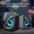Bluetooth Speaker, Desktop Speakers, Light Emitting Computer Speaker USB Mobile Phone Laptop Desktop Mini Speaker Hifi Stereo Sound Cable Subwoofer Computer Audio 2 Pcs