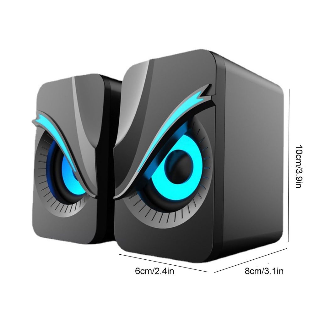 Bluetooth Speaker, Desktop Speakers, Light Emitting Computer Speaker USB Mobile Phone Laptop Desktop Mini Speaker Hifi Stereo Sound Cable Subwoofer Computer Audio 2 Pcs