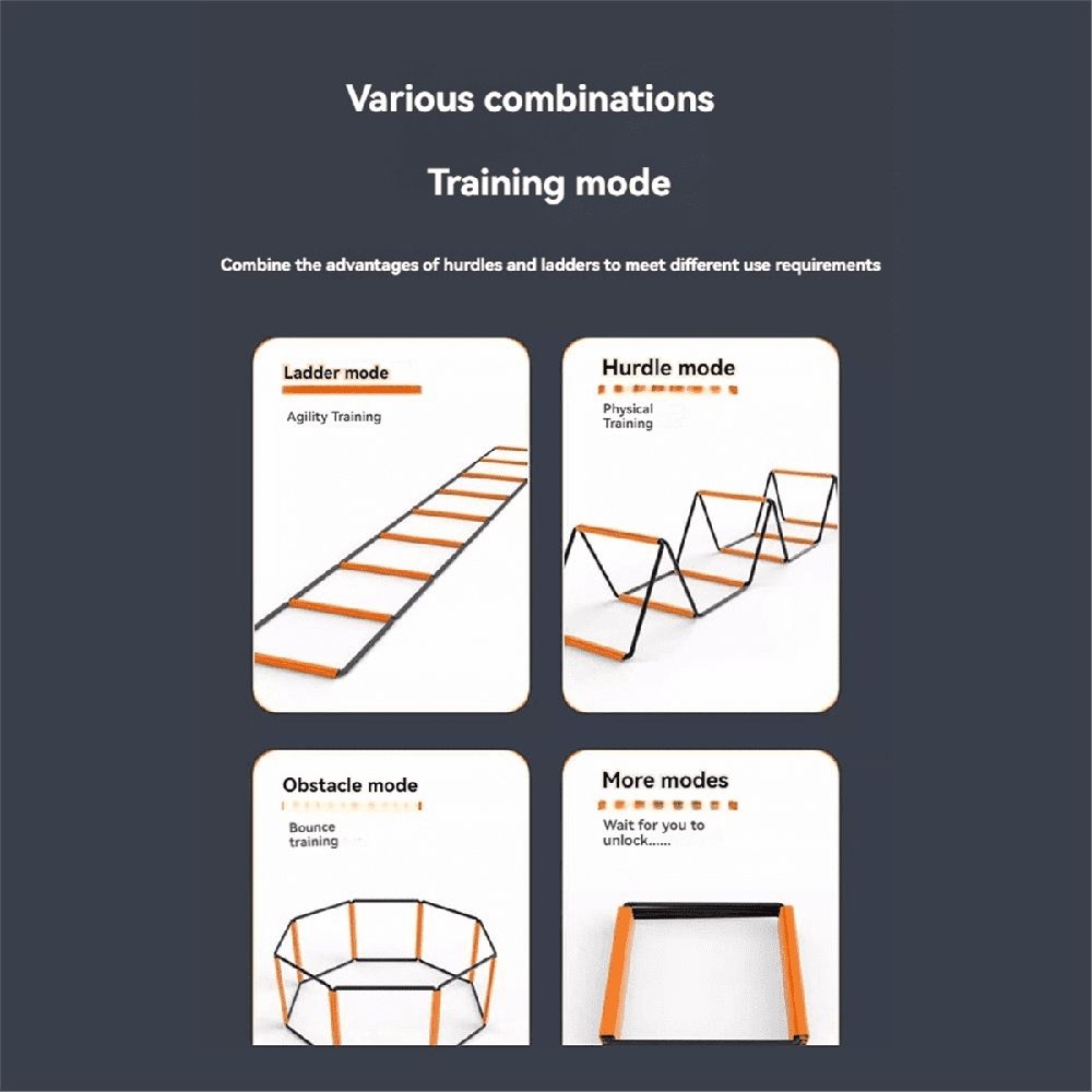Foldable Agility Ladder Soccer Football Training Equipment Jump Speed Coordination Footwork Ladder 8 Grids for Kid Adult