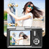 Digital Camera with 2.4 Inch Flip Screen, Autofocus 1080P HD Selfie Camera - Compact Travel Camera, 8X Zoom, Anti-Shake, Beauty Mode, Rechargeable Battery for Students & Beginners