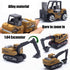 Alloy Construction Vehicle Set, 1:64 Scale Die-Cast Models with Excavator and Forklift, No Battery Educational Toy for Children, Durable and Safe Design
