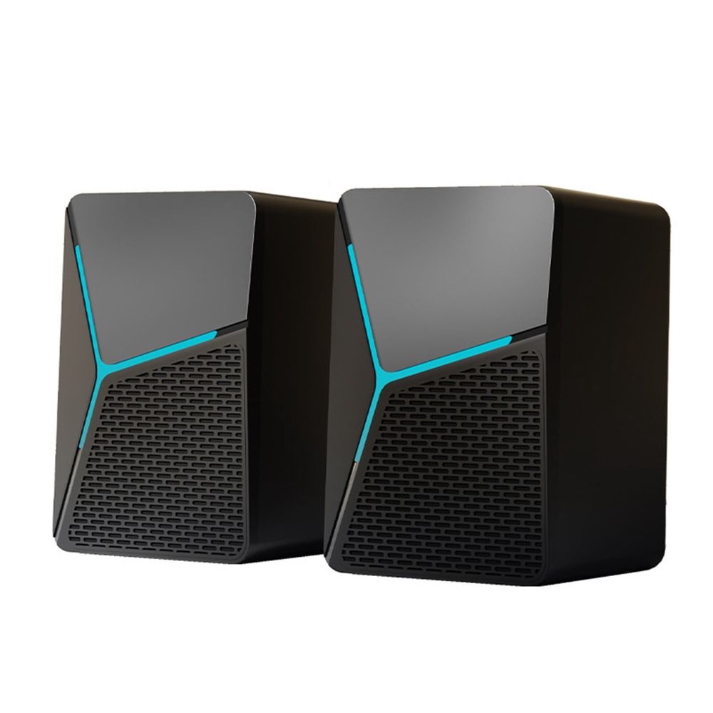 Computer Speakers, USB Powered Desktop Speakers with RGB Lights, 3.5mm Wired PC Gaming Speakers for Laptop, Enhanced Stereo Sound, Plug and Play, Set of 2