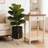 Large Planters with Stand, Floor Standing Metal Plant Pots with Drainage Holes for Indoor Plants, Tall Decorative Container for Living Room, Office, Balcony Decor