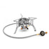 Windproof Camp Stove Camping Gas Stove with Fuel Canister Adapter, Piezo Ignition, Portable Collapsible Stove Burner for Outdoor Backpacking Hiking and Picnic