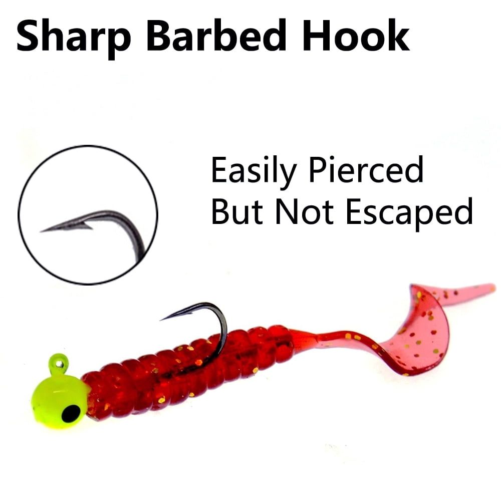 Soft Plastic Lures Set Fishing Baits with Barbed Hooks for Saltwater Freshwater Rivers Sea (Set B)