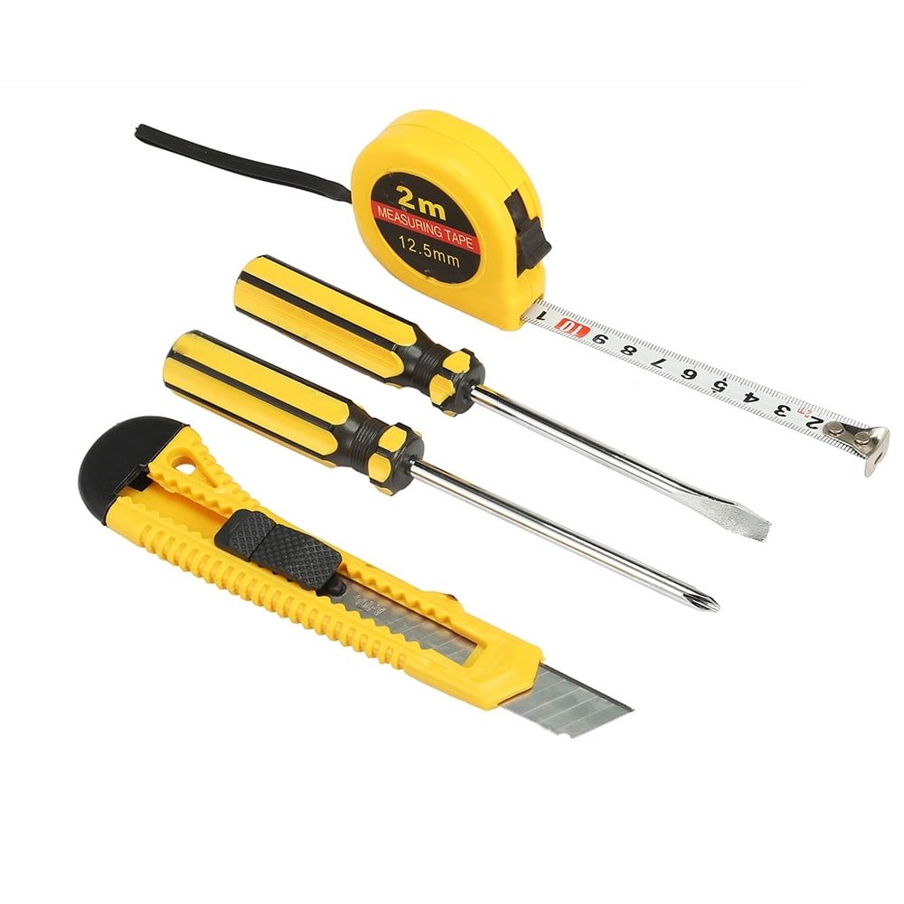 9× Home Repair Tools Set Screwdriver Wire cutter General Household Hand Tool Kits with Tool Box Storage Case