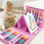 208 PCS Art Supplies,Drawing Art Kit for Kids Adults Art Set with Double Sided Trifold Easel,Oil Pastels,Crayons,Colored Pencils,Watercolor Pens Gift for Girls Boys Artist,Pink