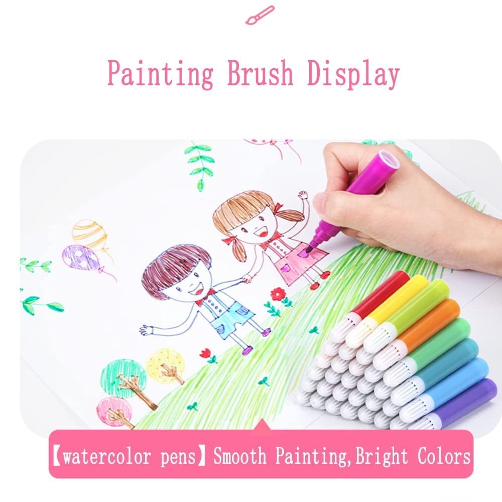 208 PCS Art Supplies,Drawing Art Kit for Kids Adults Art Set with Double Sided Trifold Easel,Oil Pastels,Crayons,Colored Pencils,Watercolor Pens Gift for Girls Boys Artist,Pink