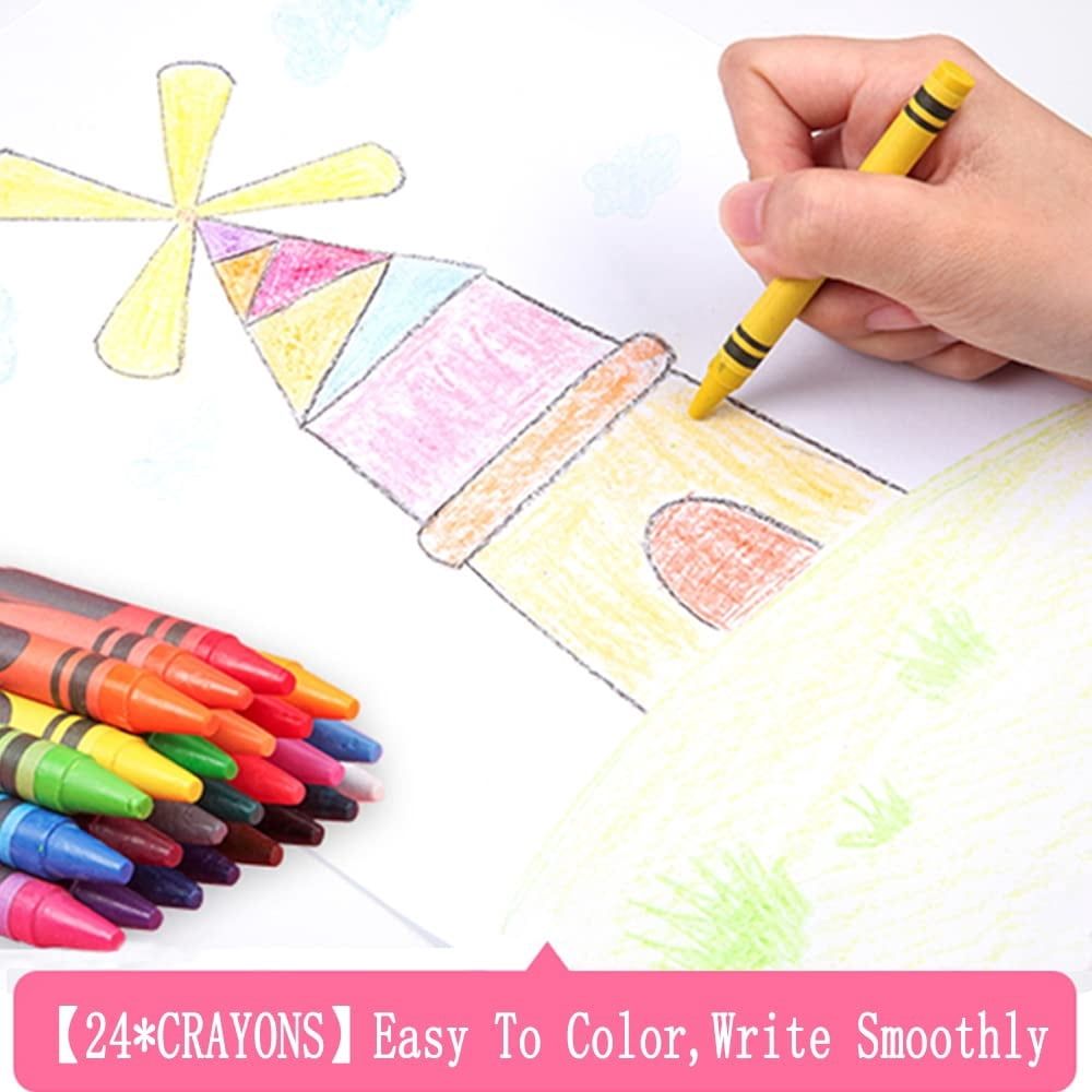 208 PCS Art Supplies,Drawing Art Kit for Kids Adults Art Set with Double Sided Trifold Easel,Oil Pastels,Crayons,Colored Pencils,Watercolor Pens Gift for Girls Boys Artist,Pink