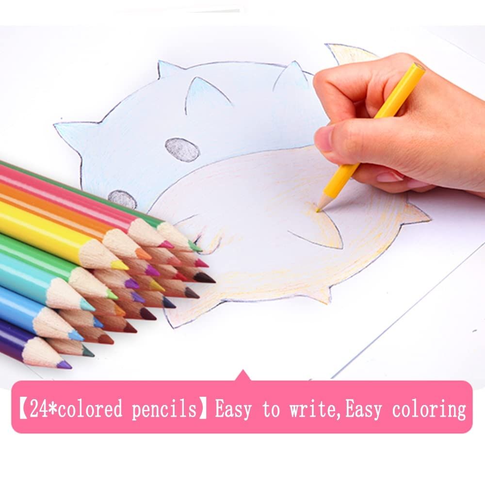 208 PCS Art Supplies,Drawing Art Kit for Kids Adults Art Set with Double Sided Trifold Easel,Oil Pastels,Crayons,Colored Pencils,Watercolor Pens Gift for Girls Boys Artist,Pink