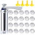 Cookie Press, Cookie Press Gun Aluminum Alloy with 4 Piping Tips and 20 Cookie Discs, Cookie Maker Machine, Cookie Press Baking