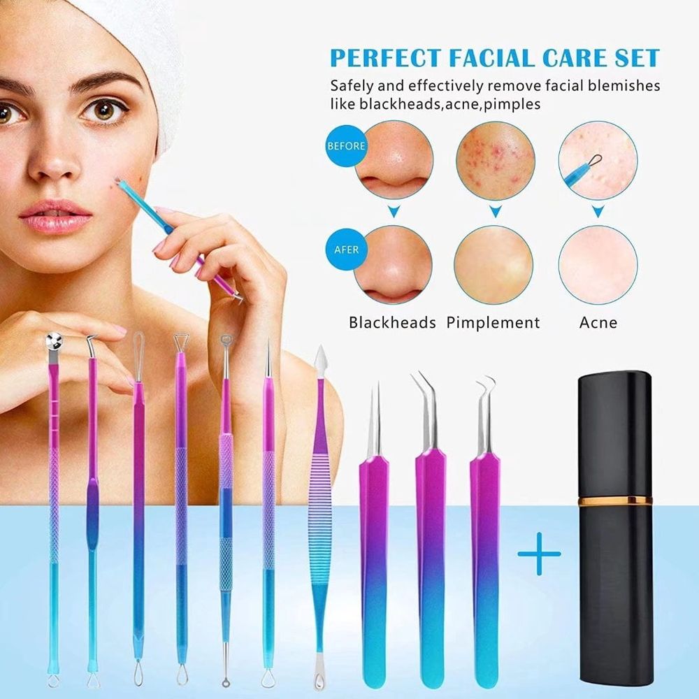 Hair Tweezers,10 Pcs Tweezers for Women Facial Hair with Metal Case for Quick and Easy Removal of Blackheads,Pimples,Zit Removing,Facial and Nose(Colorful)