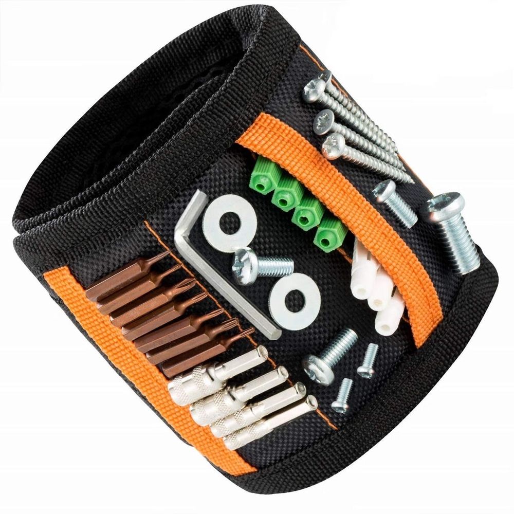 Magnetic Wristband with 15 Strong Magnetic Screw Holder Wrist,Nails,Drill Bits,Bolts,Tools - Best Unique Gift for Men,DIY Handyman,Father/Dad,Husband,Boyfriend,Him,Women