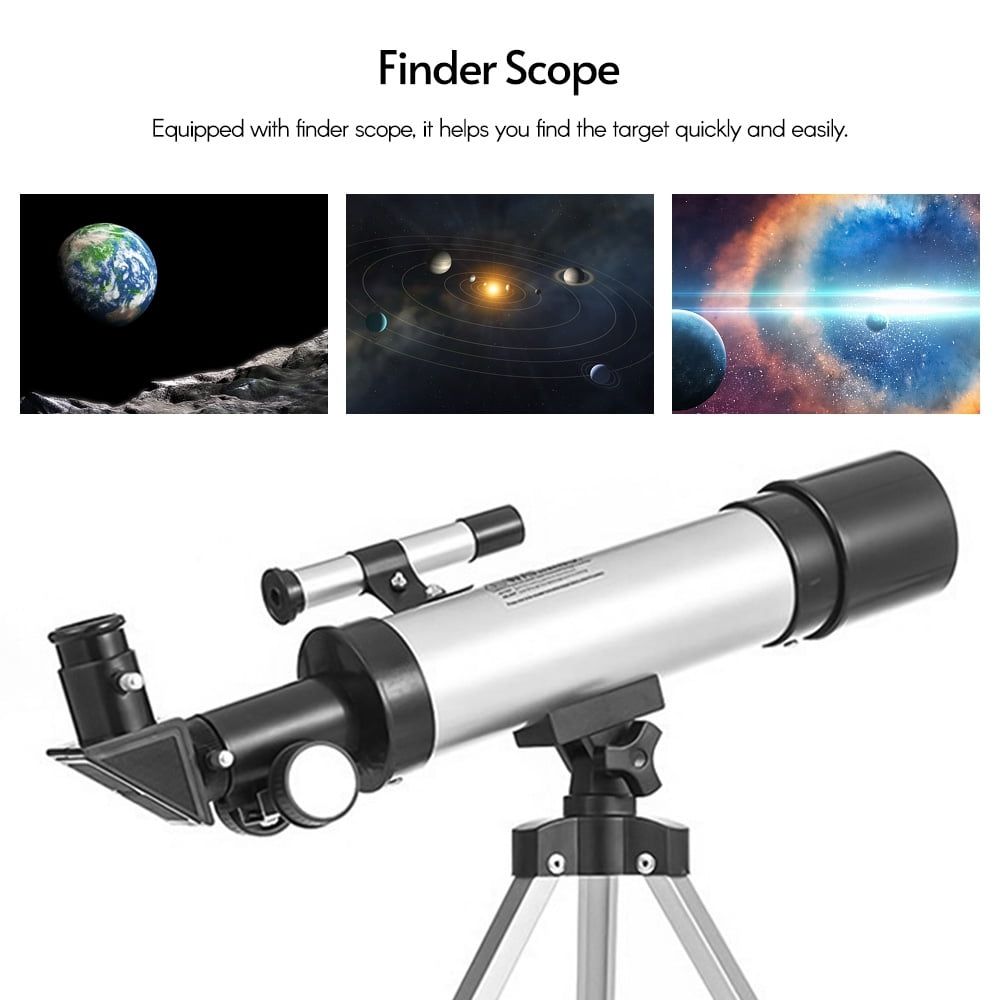 Astronomical Telescope Compact Portable Telescope of 90X Magnification with Finder Scope Adjustable Tripod for Kids Beginners
