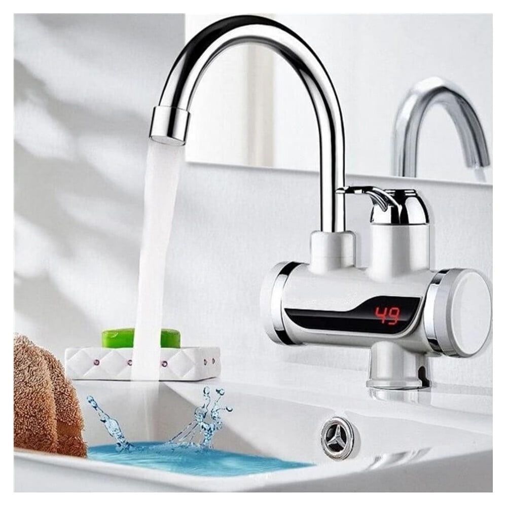 110V Hot Water Heater ElectricKitchen Bathroom Fast Heating Tap Water Faucet with LED Digital Display