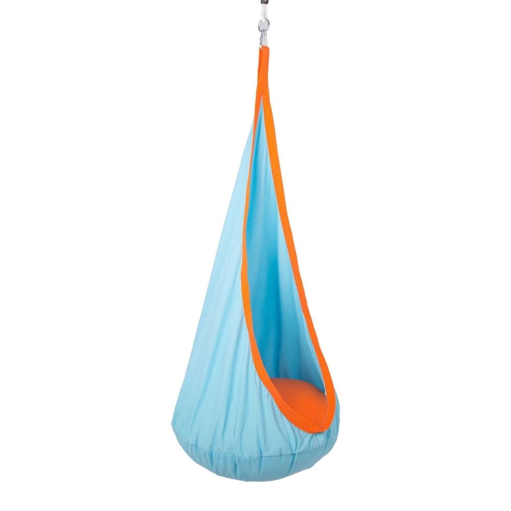 Swing Seat, Kids Hanging Hammock Swing, Cotton Sensory Pod Swing Chair with Inflatable Pillow, Pod Swing for Kids Indoor & Outdoor, Max 176Lbs (1 PCS)