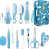 Healthcare and Grooming Kit,  Nursery Health Care Set, Electric Safety Nail Trimmer Newborn Essentials Kit for Infant Toddlers Kids (19 in 1, Blue)