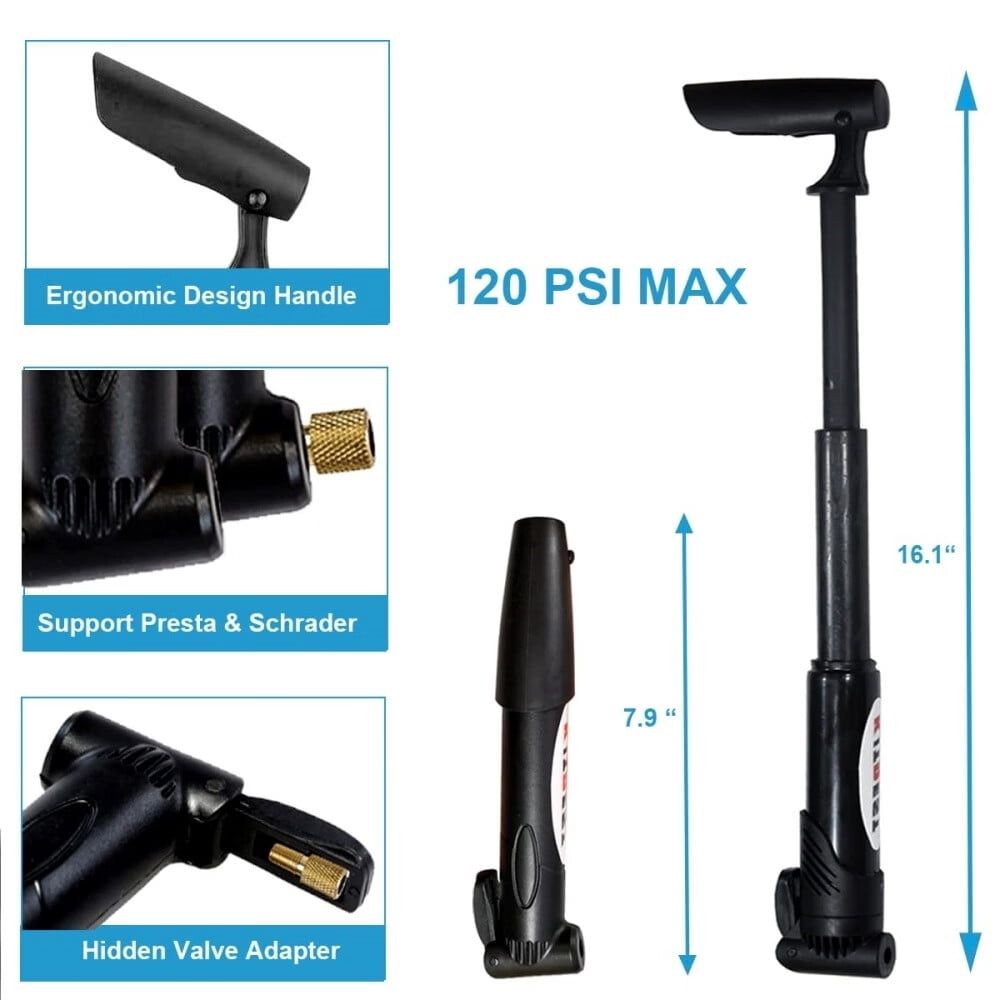 Bike Repair Bag & Bicycle Tire Pump,Tire Puncture Repair Kit,Bike Multi Tool Set,Maintain Bike Repair Tool Kit Portable Bike Bag.Safety Emergency All in One Bike Tool for Camping Travel