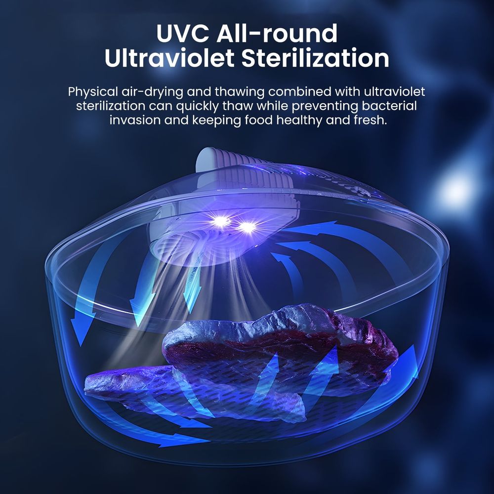 Meat Defrosting Machine,Defrosting Quick Defrost Tray with Blue Light,Kitchen Accessories,Sealed Food Preservation and Defrosting Machine for Home Kitchen