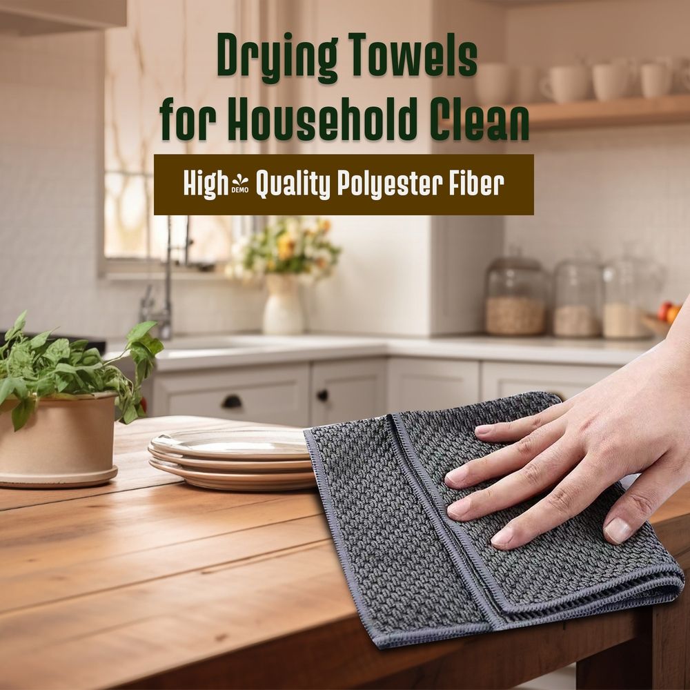 8 Pack Ultra Soft Absorbent Kitchen Dish Cloths,10x10,Quick Drying Towels for Household Cleaning