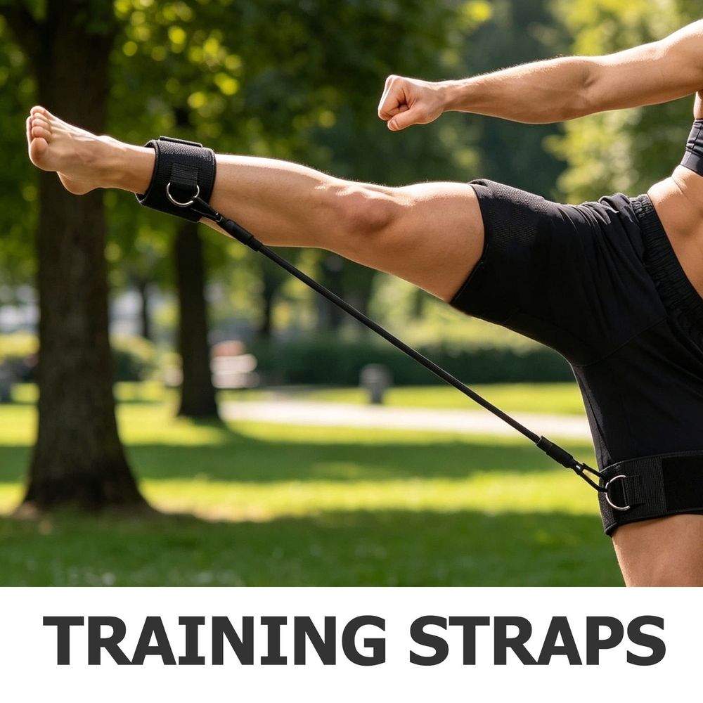 Black Thigh Resistance Straps for Taekwondo and Strength Training 1Set
